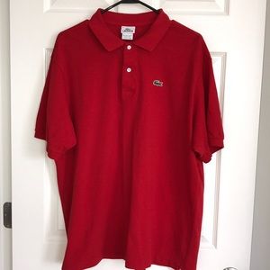 Men’s Lacoste polo shirt red size 8